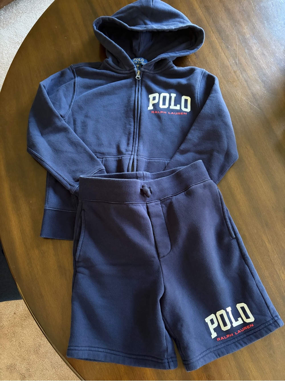Polo by Ralph Lauren Navy Zip Hoodie & Shorts Set